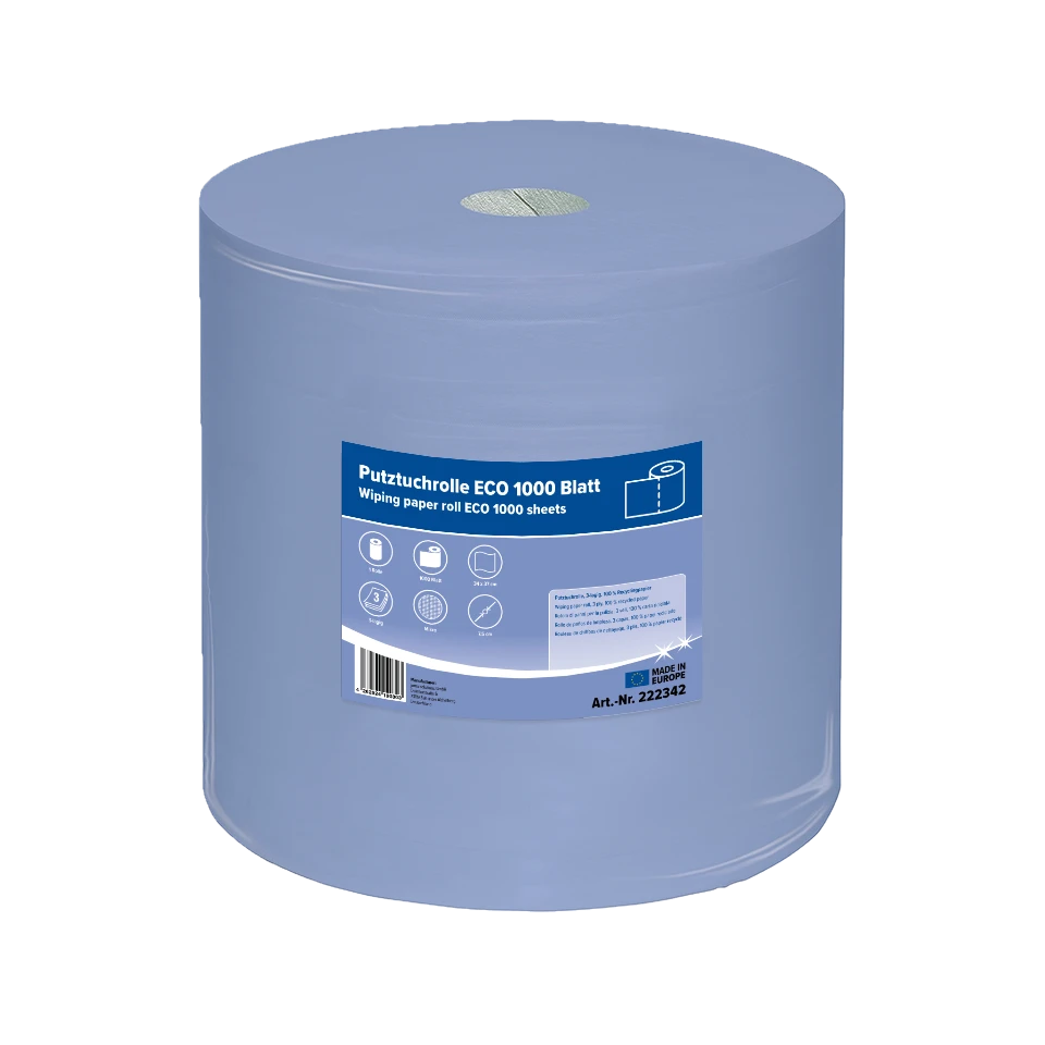 Putztuchrolle blau ECO 1000 Blatt, 3-lagig